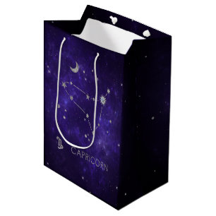 Zodiac Purple Capricorn Astrology Horoscope Medium Gift Bag