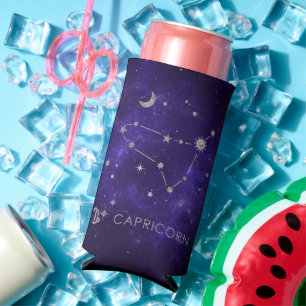 Zodiac Purple Capricorn Astrology Horoscope Seltzer Can Cooler
