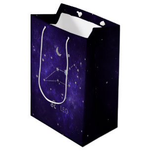Zodiac Purple Leo   Cosmic Astrology Horoscope Medium Gift Bag