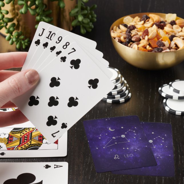 Zodiac Purple Leo | Cosmic Astrology Horoscope Playing Cards (In Situ)