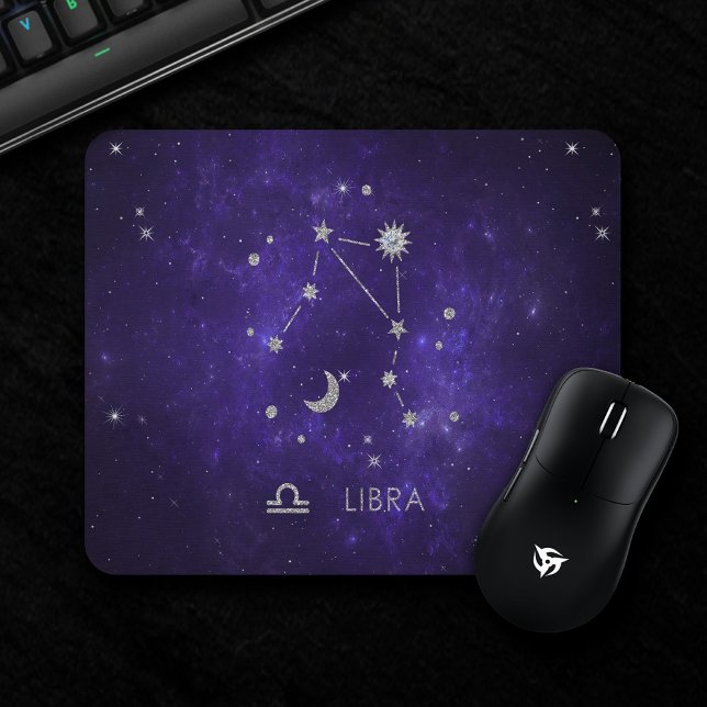 Zodiac Purple Libra | Cosmic Astrology Horoscope Mouse Mat (Creator Uploaded)