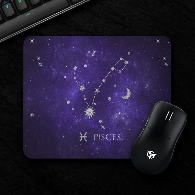 Zodiac Purple Pisces | Cosmic Astrology Horoscope Mouse Mat (Creator Uploaded)