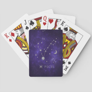 Zodiac Purple Pisces Cosmic Astrology Horoscope Playing Cards