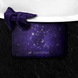 Zodiac Purple Sagittarius Astrology Horoscope Bath Mat