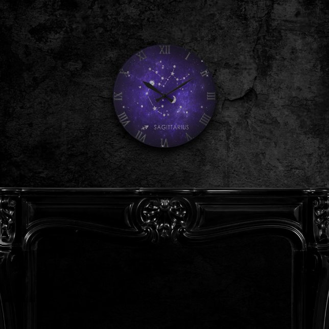 Zodiac Purple Sagittarius | Astrology Horoscope Round Clock (Creator Uploaded)