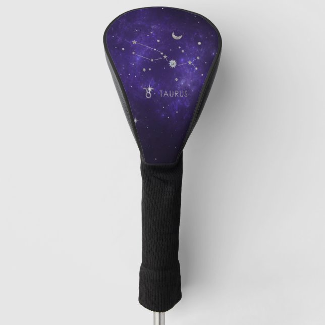 Zodiac Purple Taurus | Cosmic Astrology Horoscope Golf Head Cover (Front)