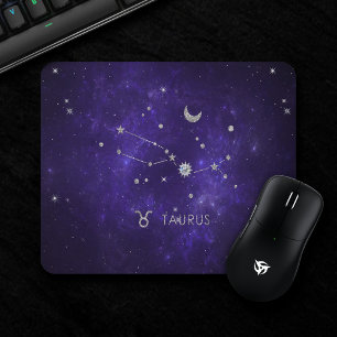 Zodiac Purple Taurus   Cosmic Astrology Horoscope Mouse Mat