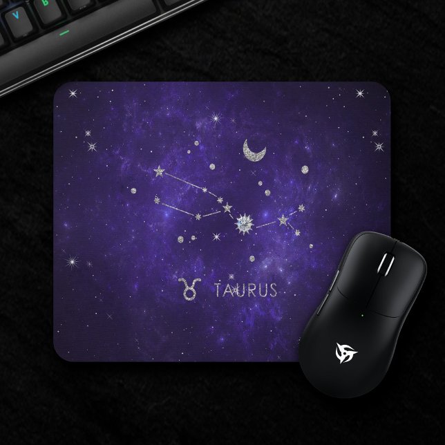 Zodiac Purple Taurus | Cosmic Astrology Horoscope Mouse Mat (Creator Uploaded)