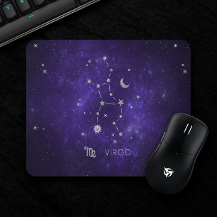 Zodiac Purple Virgo   Cosmic Astrology Horoscope Mouse Mat