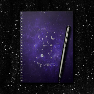Zodiac Purple Virgo Cosmic Astrology Horoscope Notebook