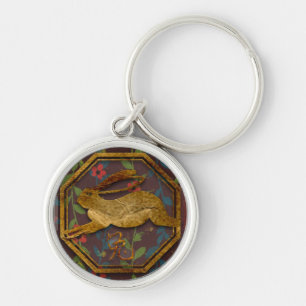 Zodiac Rabbit with Chinese Symbol Key Ring