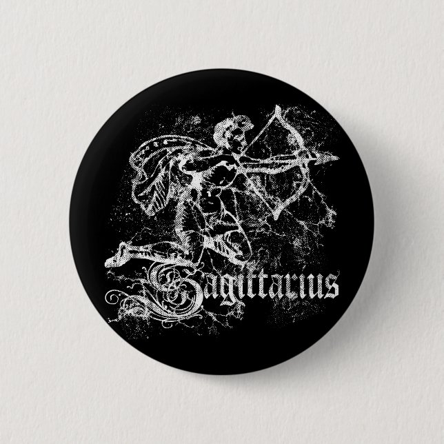 Zodiac Sagittarius 6 Cm Round Badge (Front)