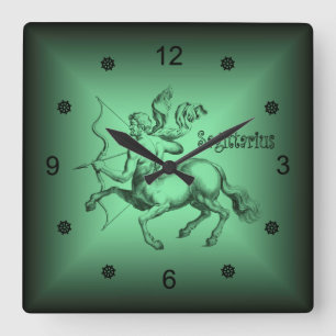 Zodiac ~ Sagittarius ~ Astrological Signs ~ Square Wall Clock