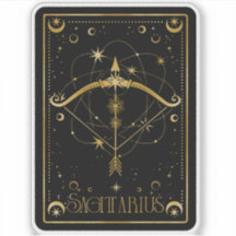 Zodiac Sagittarius Astrology Black & White Sticker