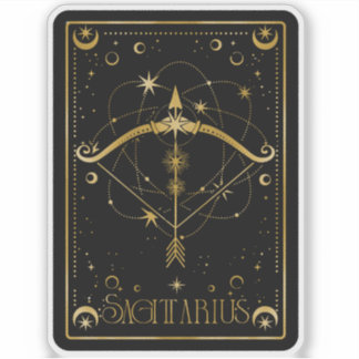 Zodiac Sagittarius Astrology Black & White Sticker