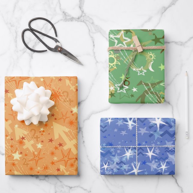 Zodiac Sagittarius Capricorn CancerTrio Wrapping Paper Sheet (Front)