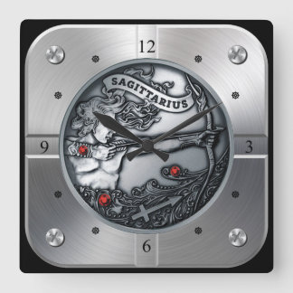 Zodiac, Sagittarius, Celestial, Western Astrology Square Wall Clock