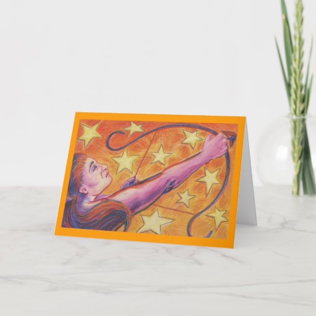 Zodiac Sagittarius greetings card (Front)