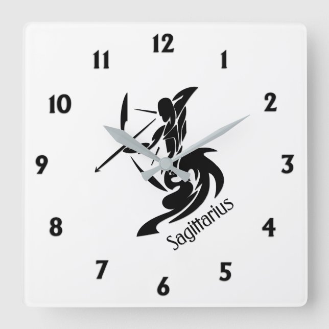 Zodiac Sagittarius Square Wall Clock (Front)