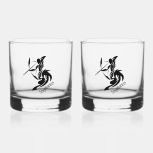 Zodiac Sagittarius  Whiskey Glass