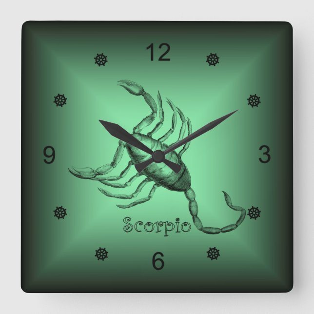 Zodiac ~ Scorpio ~ Astrological Signs ~ Horoscope Square Wall Clock (Front)