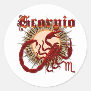 Zodiac Scorpio-Design-1 View Below Hints Classic Round Sticker