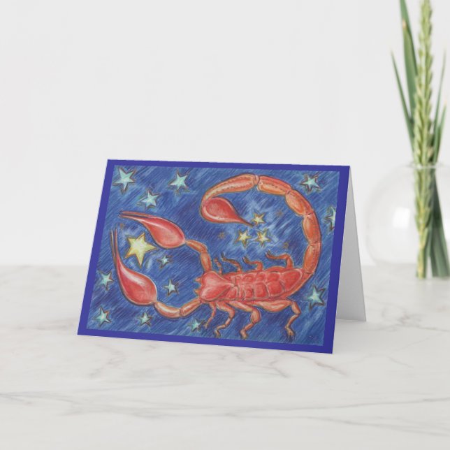 Zodiac Scorpio greetings card (Front)