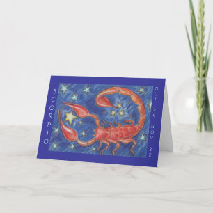 Zodiac Scorpio 'Happy Birthday' greeting card