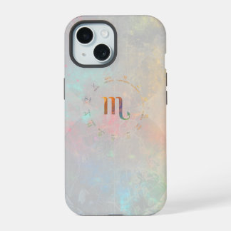 Zodiac Scorpio Map-White Design iPhone 15 Case