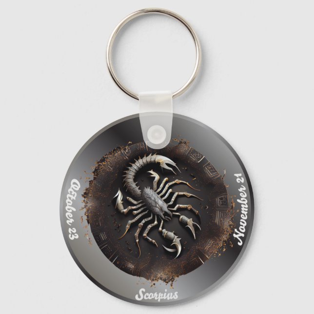 Zodiac Scorpius Scorpio Custom Personal  Keychain (Front)