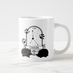 Zodiac Sign and Matching Pets. Cancer - Hedgehog.w Large Coffee Mug