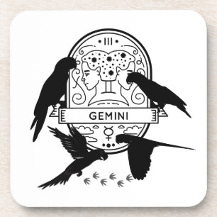 Zodiac Sign and Matching Pets. Gemini - Parrot.w Coaster