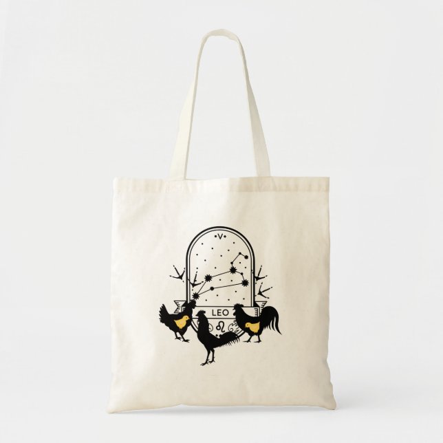 Zodiac Sign and Matching Pets. Leo - Chicken.w Tote Bag (Front)