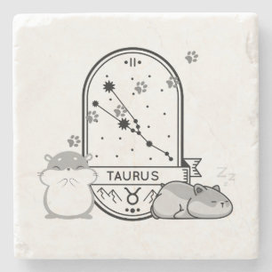 Zodiac Sign and Matching Pets. Taurus - Hamster.w Stone Coaster