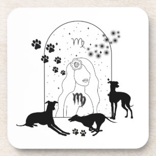 Zodiac Sign and Matching Pets.Virgo - Greyhound.w Coaster