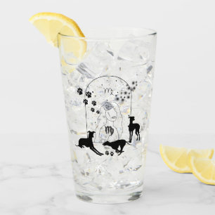Zodiac Sign and Matching Pets.Virgo - Greyhound.w Glass