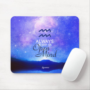 Zodiac Sign Aquarius Dreamy Star Sky Quote Mouse Mat