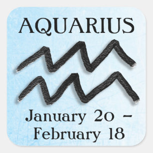 Zodiac Sign Aquarius Horoscope Astrology Square Sticker