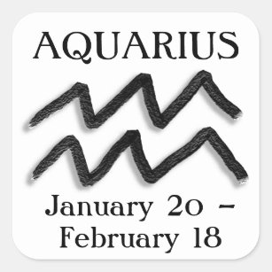 Zodiac Sign Aquarius Horoscope Astrology Square Sticker