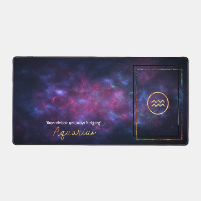 Zodiac Sign Aquarius Nebula Galaxy Mouse Pad (Front)