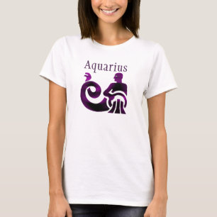 Zodiac Sign Aquarius Purple Horoscope Astrology T-Shirt