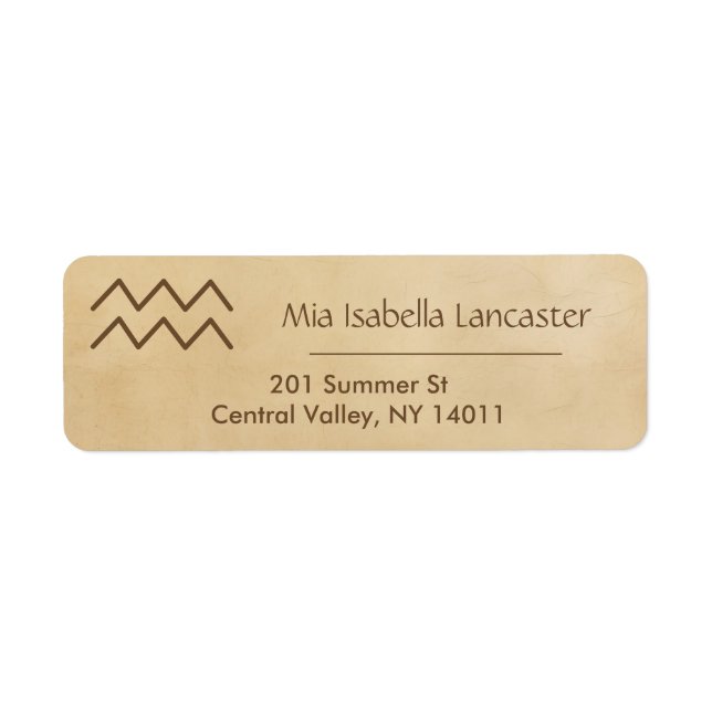 Zodiac Sign - Aquarius Return Address Labels (Front)