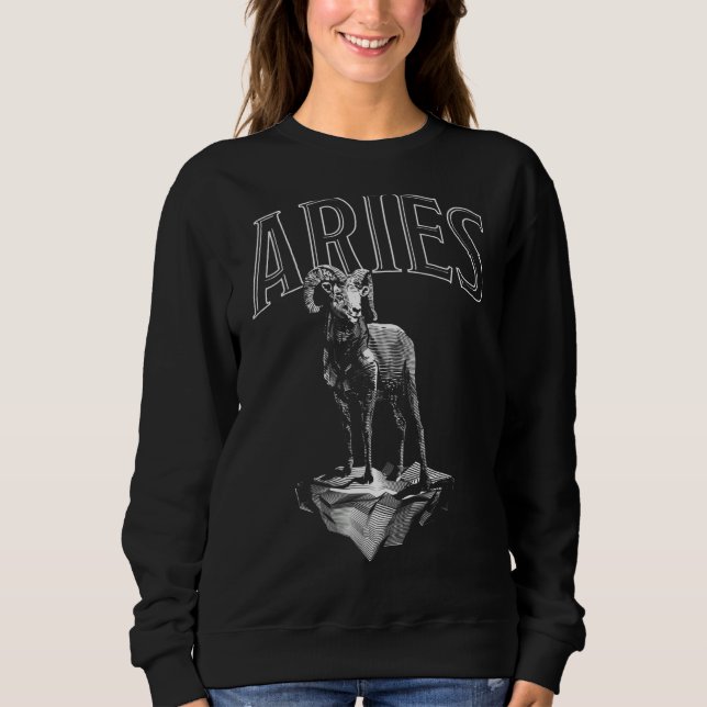 Zodiac Sign Aries Astrology Horoscope Sweatshirt (Front)