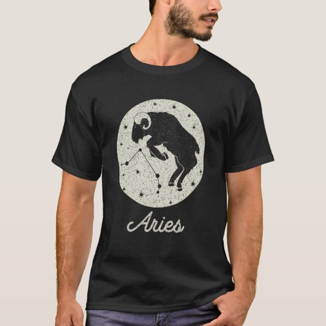 Zodiac Sign Aries Birthday Graphic for Men and Wom T-Shirt (Front)