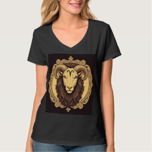 Zodiac sign Aries Black classic design. T-Shirt