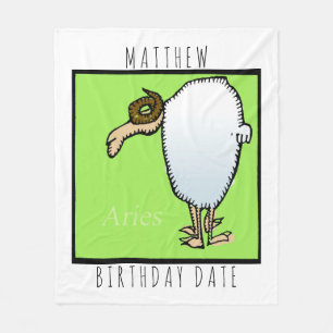 Zodiac Sign Aries Personalised Birthday Blanket