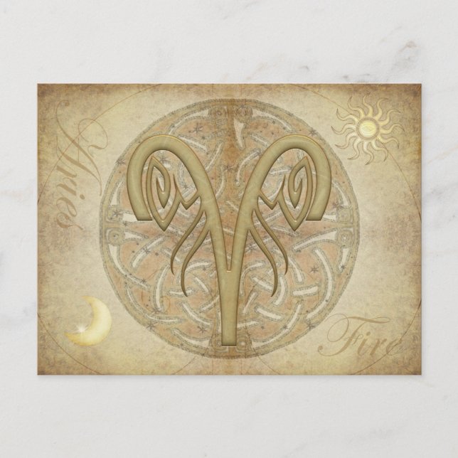 Zodiac Sign Aries Postcard (Front)