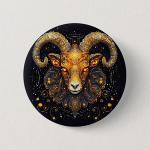 Zodiac Sign Aries Ram Steampunk 6 Cm Round Badge