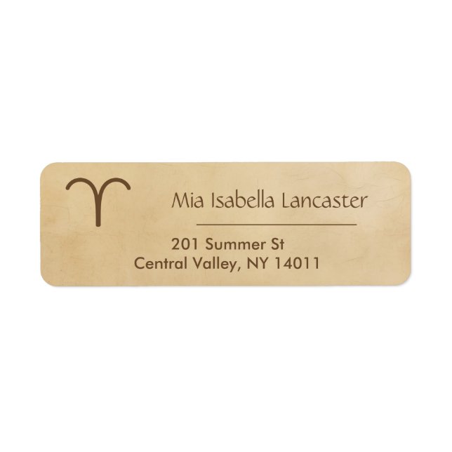 Zodiac Sign - Aries Return Address Labels (Front)