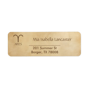 Zodiac Sign Aries Return Address Labels